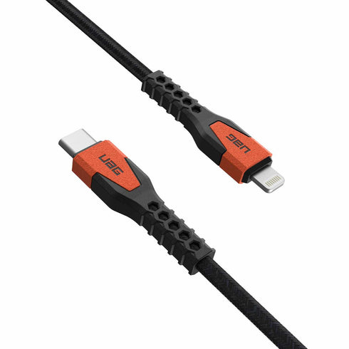 UAG Rugged Kevlar Core USB-C to Lightning Charge/Sync Cable 5ft Black/